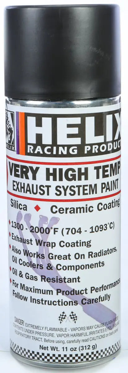 HELIX Very High Temp Exhaust System Paint Flat Black 11oz for Powersports