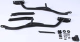Black metal running board brackets and hardware for matte black hard luggage mounting