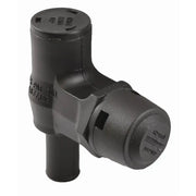 Black ABS plastic irrigation valve for fuel tank ventilation in Attwood Marine Vent-Fuel P-Trap