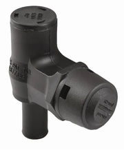 Black ABS plastic irrigation valve for fuel tank ventilation in Attwood Marine Vent-Fuel P-Trap