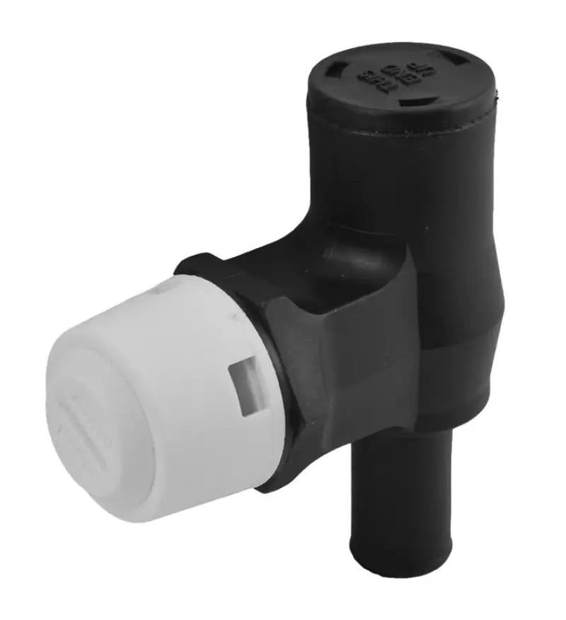 Black and white plastic marine vent-fuel valve for boat fuel tanks, model 1671-1 Attwood