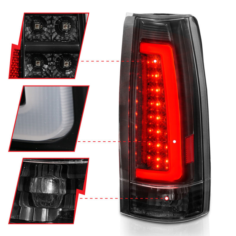 ANZO 311344 ANZO 1999-2000 Cadillac Escalade LED Taillights Black Housing Clear Lens Pair