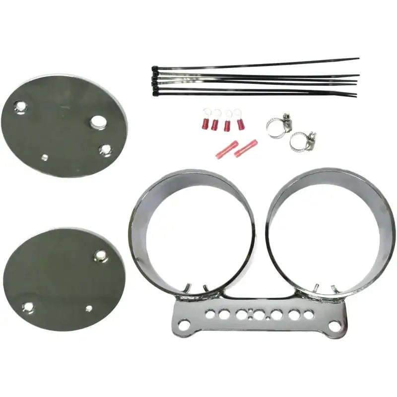 HARDDRIVE 169389 Dual Gauge Mount Bracket Kit Chrome