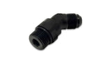 Vibrant 16941 Vibrant -6AN Male Flare to Male -8AN ORB Swivel 45 Degree Adapter Fitting - Anodized Black