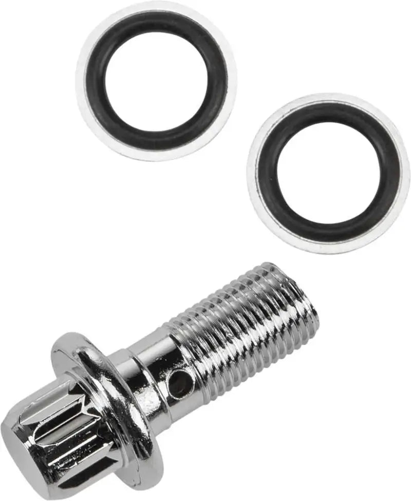 HARDDRIVE 17-0086 Banjo Bolts 12 Pt Kit Chrome Oe#41739 84