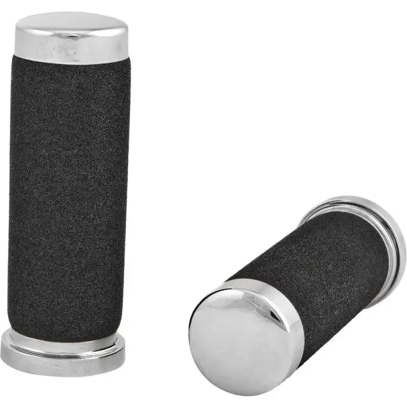 HARDDRIVE 17-0503 Grips Foam Chrome W/O Throttle Sleeve
