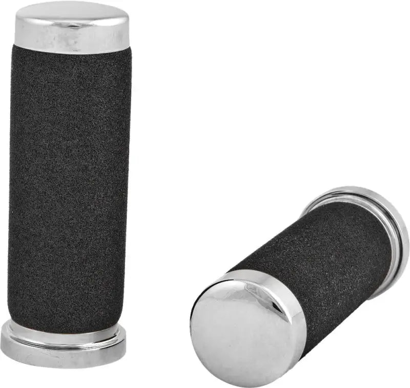 HARDDRIVE 17-0503 Grips Foam Chrome W/O Throttle Sleeve