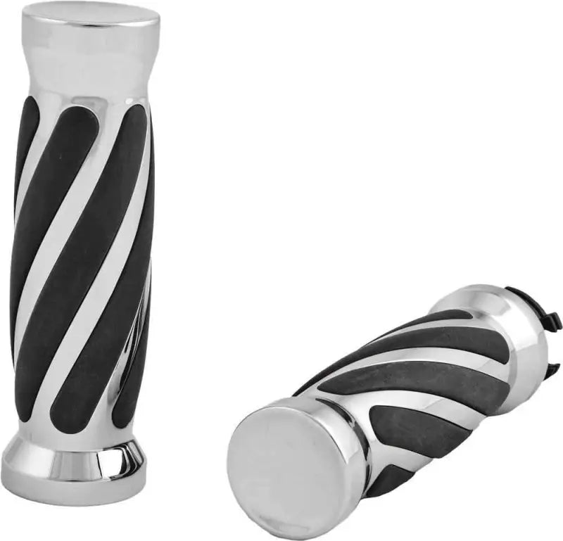 17-0543 Grips W/Twist Rubber Chrome Cable