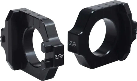 WORKS 17-245 Axle Blocks Elite Kaw/Suz Black