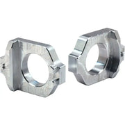 WORKS 17-310 Axle Blocks Elite Kaw/Suz Silver