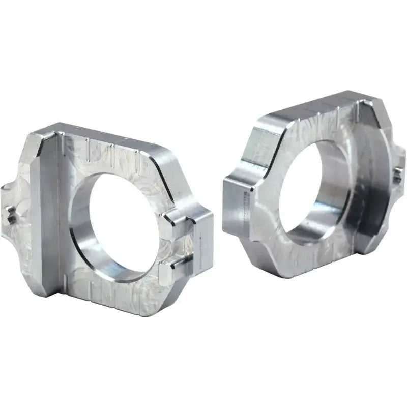 WORKS 17-310 Axle Blocks Elite Kaw/Suz Silver