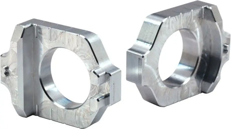 WORKS 17-310 Axle Blocks Elite Kaw/Suz Silver