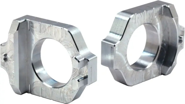 WORKS 17-310 Axle Blocks Elite Kaw/Suz Silver