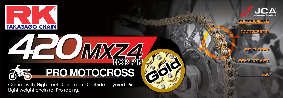 RK Excel 520 EXW Drive Chain GB420MXZ4-134 - Gold GB420MXZ4 420 134