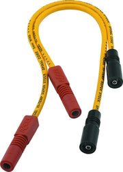 Yellow spiral core wire set with red and black boots for high-temp spark plug wires