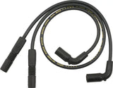 Black Accel Super Stock 8mm spiral core wire set for high-performance spark plugs