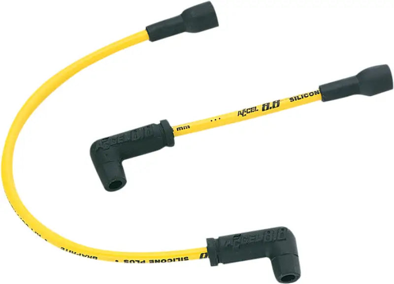Yellow suppression core wire set with black boots for automotive spark plugs