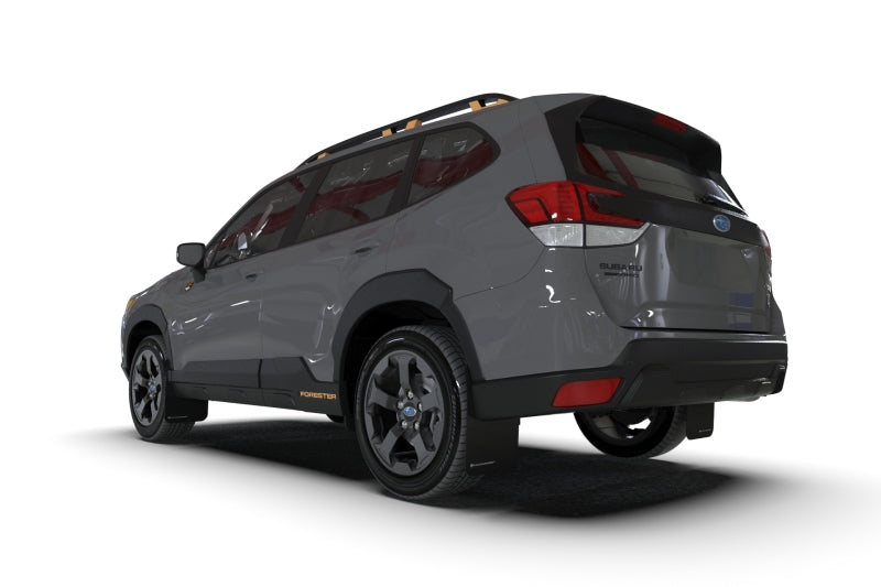 Rally Armor MF82-UR-BLK/WH Rally Armor 2022 Subaru Forester (Incl. Wilderness) UR Black Mud Flap w/ White Logo