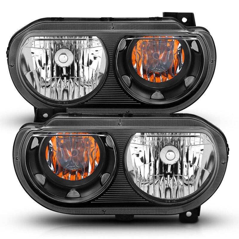 ANZO 121526 ANZO 2008-2014 Dodge Challenger Crystal Headlights Black