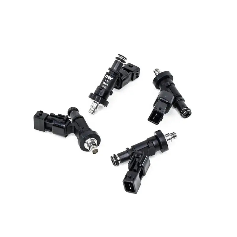 Black fuel injectors from Deatschwerks matched set for optimal performance