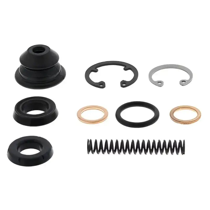 Motorcycle brake master cylinder rebuild kit components for cylinder rebuild and maintenance