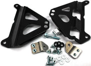 Black metal radiator brace and hardware for RV and truck parts mounting