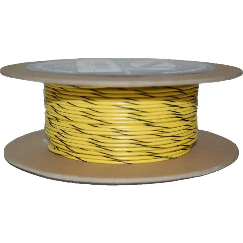 NAMZ CUSTOM CYCLE #18 Gauge Yellow/Black Stripe 100' Spool Of Primary Wire