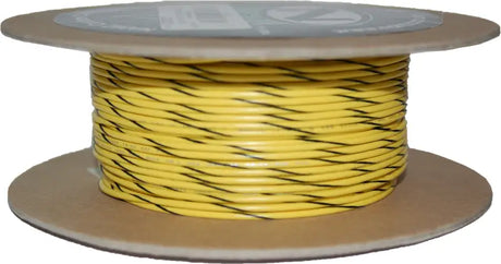 NAMZ CUSTOM CYCLE #18 Gauge Yellow/Black Stripe 100' Spool Of Primary Wire