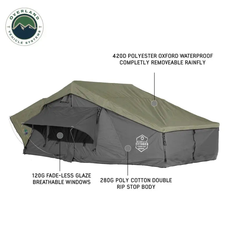 18549936 Overland Vcl N4E Nomadic 4 Extended Roof Top Ten - Tent Annex