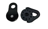 Black pulleys from the 19-1398 Overland Vcl 2 Pack Snatch Block Standard 16K