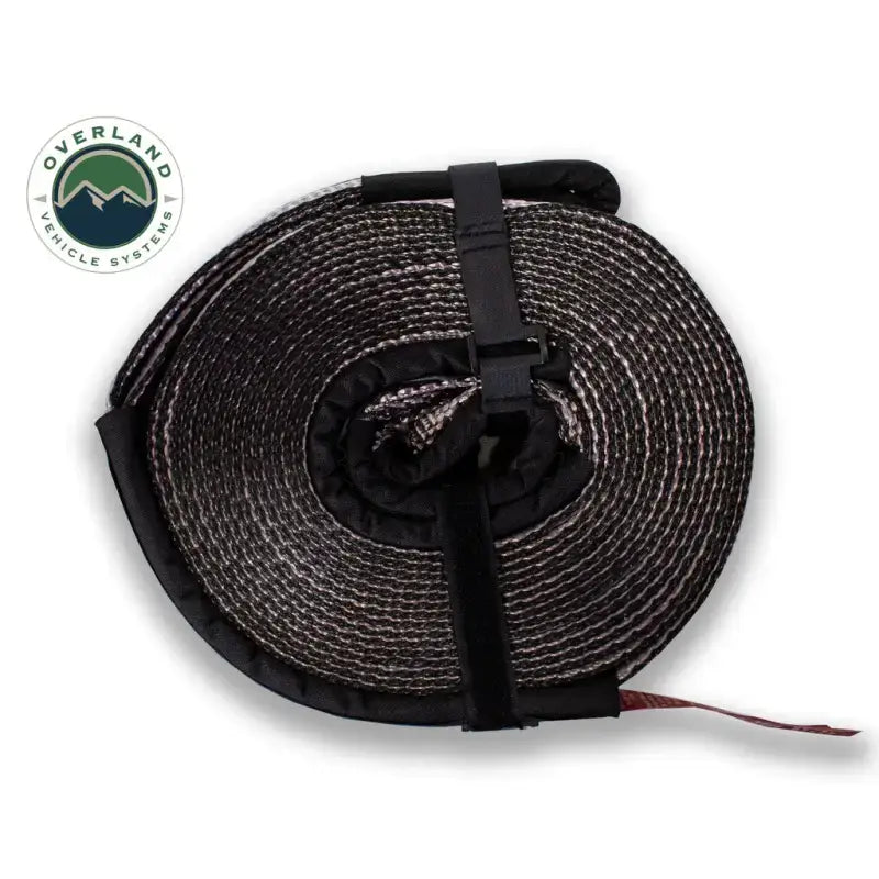 Overland Vehicle Systems 19-5969 Overland Vcl Recovery Kit - (2) 30,000 lb tow straps rolled and secured, showcasing durability and reliability for off-road vehicle recovery.