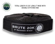 Overland Vehicle Systems 20' Brute 20K 2'' Recovery Strap - 19-5969 Overland Vehicle Recovery Kit with 30,000 lb Tow Straps for heavy-duty off-road vehicle recovery.