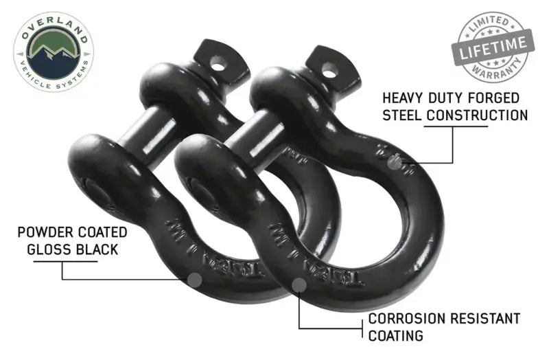 19010201 Overland Vcl Recovery Shackle D-Ring 3/4’ 4.75 T