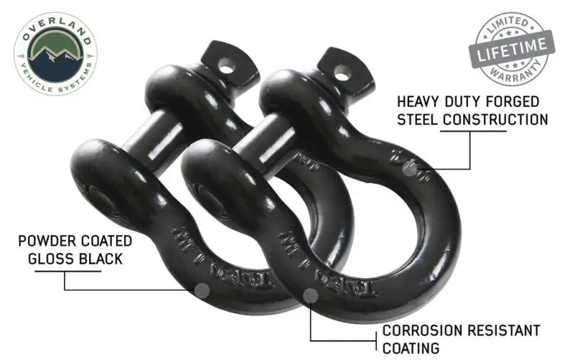 19010201 Overland Vcl Recovery Shackle D-Ring 3/4’ 4.75 T