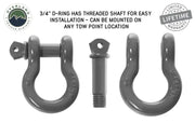 19010206 Overland Vcl Recovery Shackle 3/4’ 4.75 Ton Grey - D-Ring