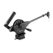 Cannon Downrigger Uni-Troll 10 STX with 24-53' telescoping boom, designed for precision trolling, sturdy build, and easy cable deployment/retrieval.