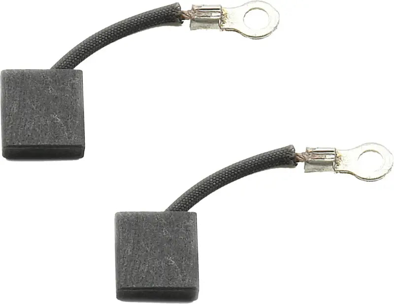 Two motor brushes with wire leads and ring terminals in a 192300 Generator Brush Set