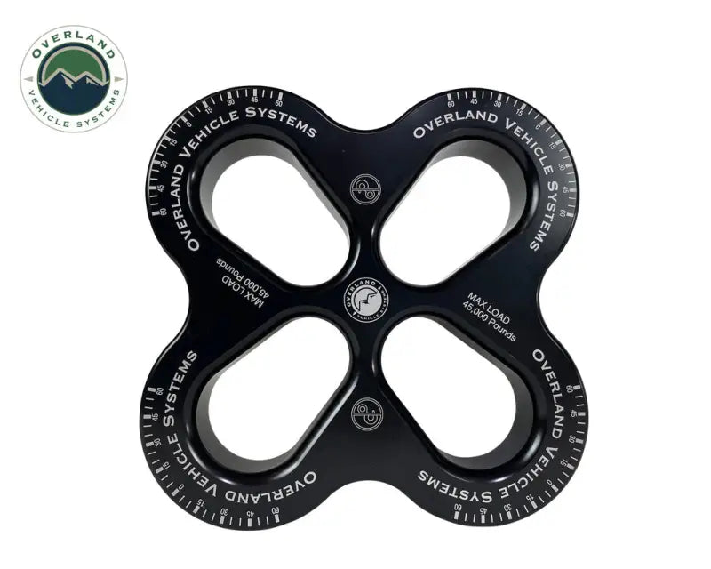 Black metal recovery ring with four openings for Overland VCL Recovery Distribution Lin