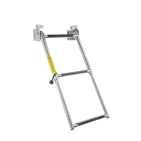 Stainless steel folding boat ladder for tele transom or step tele transom applications