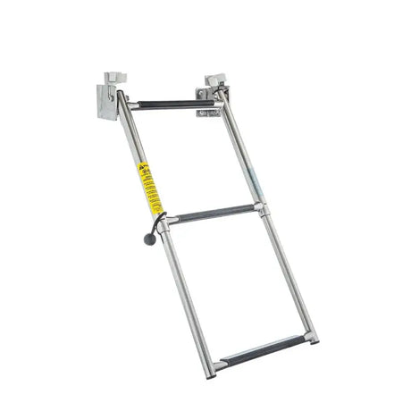 Stainless steel folding boat ladder for tele transom and step tele transom boats