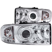 ANZO 111195 ANZO 1994-2001 Dodge Ram Projector Headlights w/ Halo Chrome