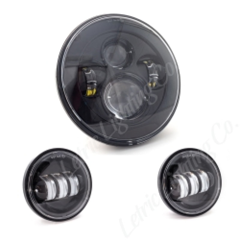 Letric Lighting LLC-ILHK-7B Letric Lighting 7in Led Hdlght W/Pass Lmps Blk