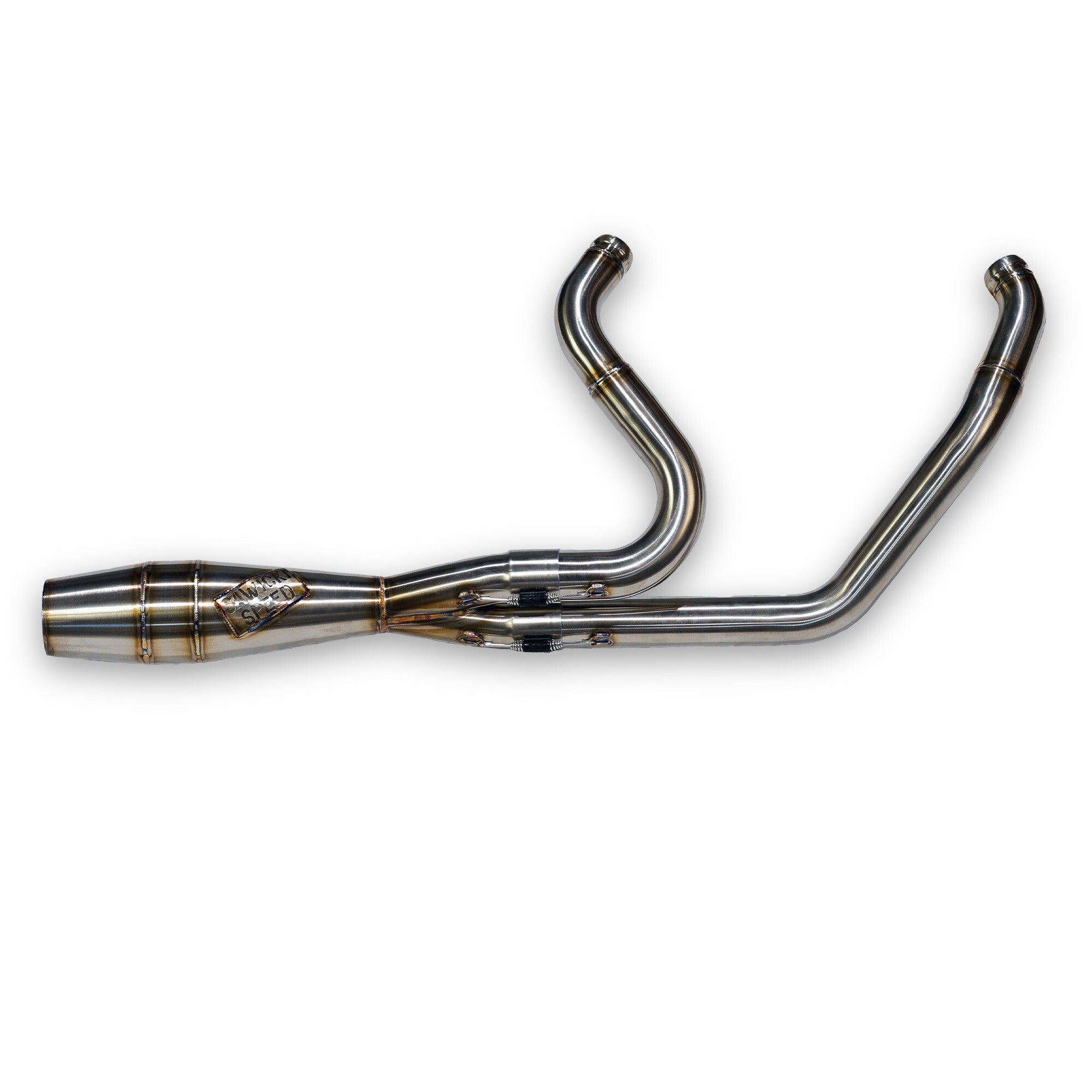 Sawicki Intmdtr M8 FLT Shorty Exhaust 930-02601 - Cannon Brushed SS
