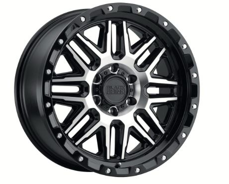 2090ALA-85127B71 Wheel Pros Black Alamo 20x9 5x127 -18 71 Gloss Black Machined