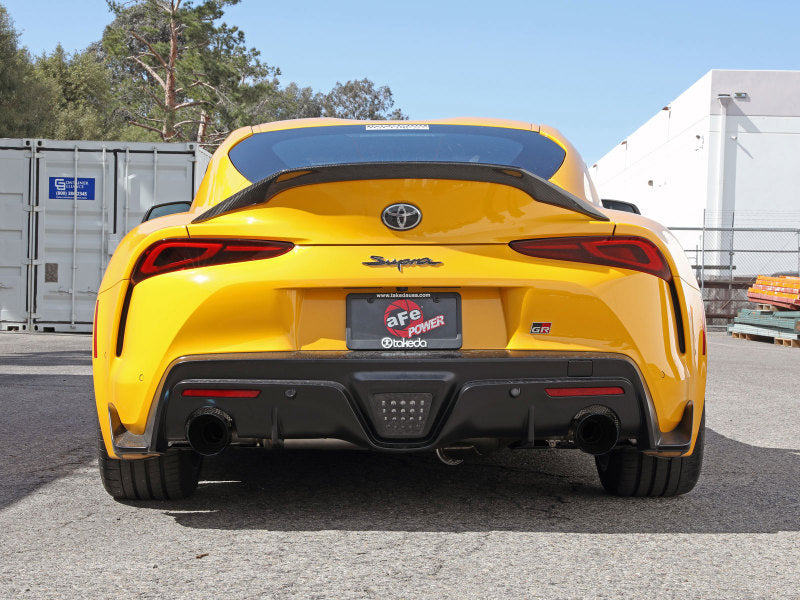 aFe 49-36050-B aFe POWER Takeda 2021 Toyota Supra 2.0L (t) 2.5in-3in 304 SS CB Exhaust w/ Black Tips