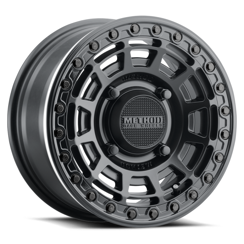 Method Wheels MR415570121052B Method MR415 Beadlock 15x7 / 5+2/38mm Offset / 5x4.5 / 76mm CB Matte Black Wheel - Gloss Black Ring - MR415570121052B