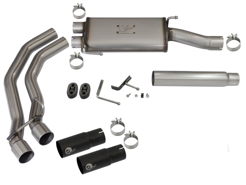 aFe 49-43079-B aFe Rebel Exhausts Cat-Back SS Ford F-150 04-08 V8 4.6/5.4L w/ Black Tips