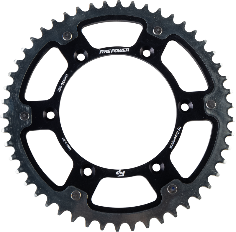 FPH-245-50-BLK Fire Power Rear Sprocket Hybrid 50T Blk/Sil
