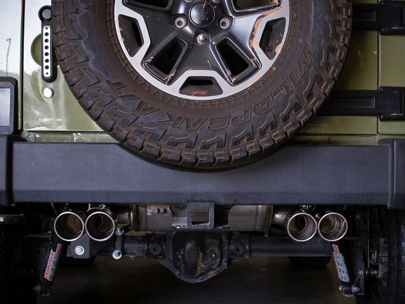 aFe 49-48086-P aFe Rebel Series 2.5in 409 SS Axle-Back Exhaust Polished 07-18 Jeep Wrangler (JK) V6-3.6L/3.8L