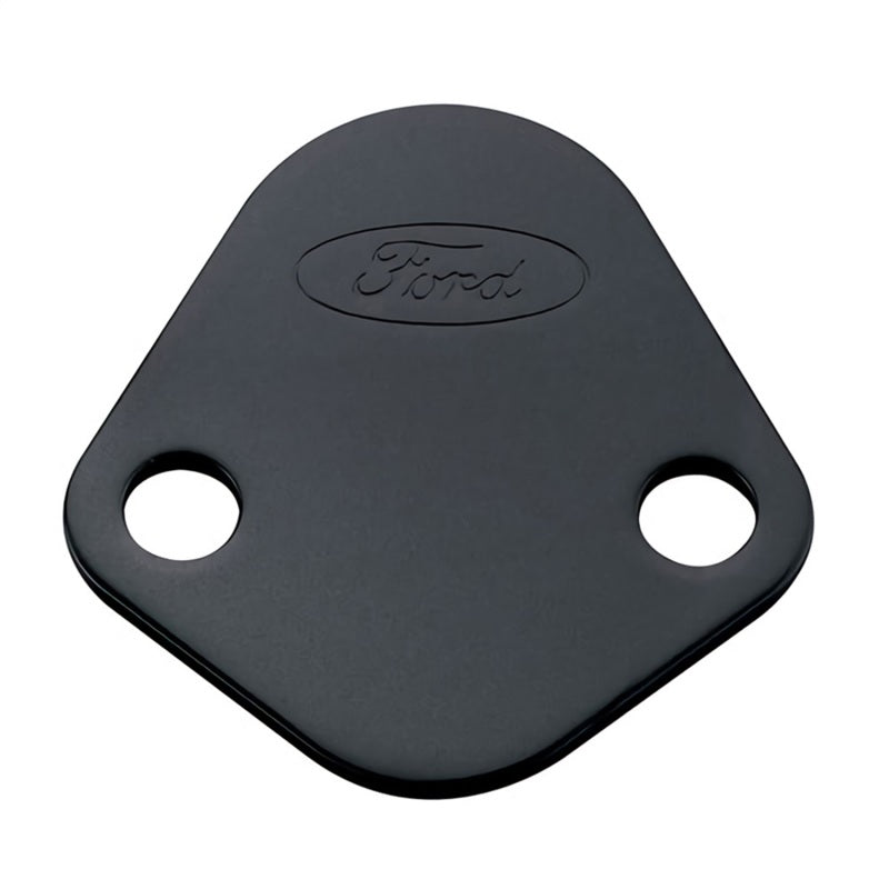 Ford Racing 302-291 Ford Racing Fuel Pump Block Off Plate - Black Crinkle Finish w/ Ford Oval